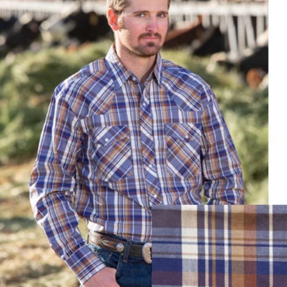 Wyoming Traders Other - WYOMING TRADERS MENS SNAP UP PLAID WESTERN SHIRT